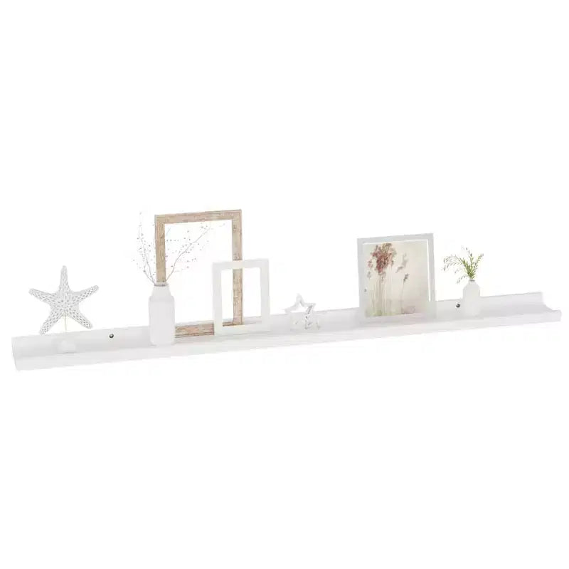 Lot de 4 étagères murales flottantes blanches – 100 cm, rectangulaires en MDF, finition mate