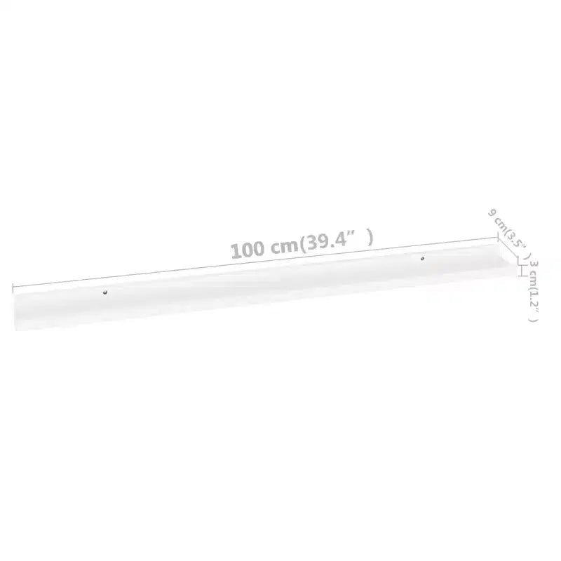 Lot de 4 étagères murales flottantes blanches – 100 cm, rectangulaires en MDF, finition mate