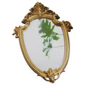 Slickblue Vintage Baroque-Style Gold Mirror 12.25 H Oval Resin Frame for Tabletop or Wall Display