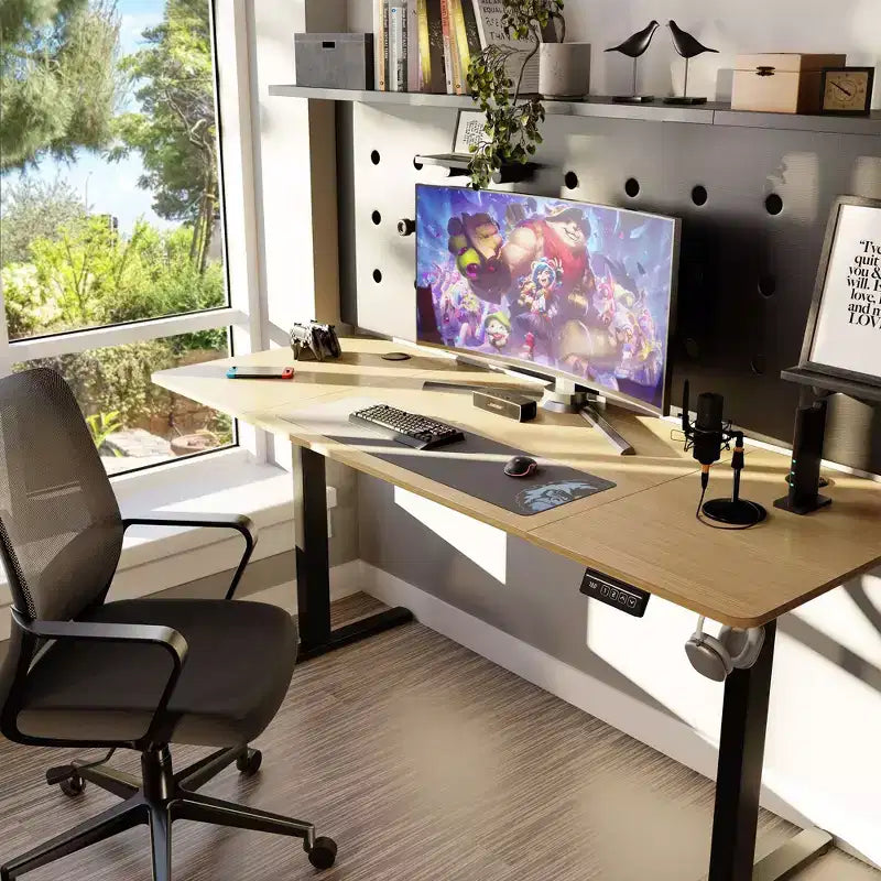 Bureau debout électrique de 160 cm de hauteur réglable avec préréglages de mémoire et plateau de table à assemblage
