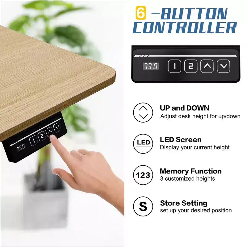 Bureau debout électrique de 160 cm de hauteur réglable avec préréglages de mémoire et plateau de table à assemblage