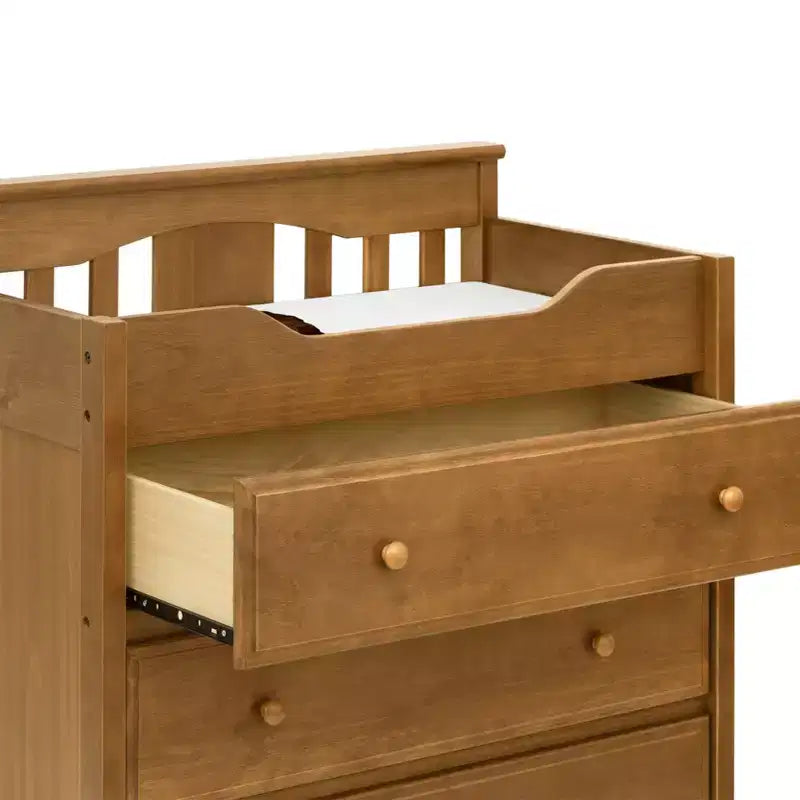 Commode à langer 3 tiroirs avec matelas à langer – Pin massif, GREENGUARD Gold