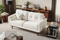 Mid Century Modern Loveseat 65  Button Tufted Sofa Couch with Wood Legs & Trim, Upholstered Love Seat for Living Room, Bedroom & Office