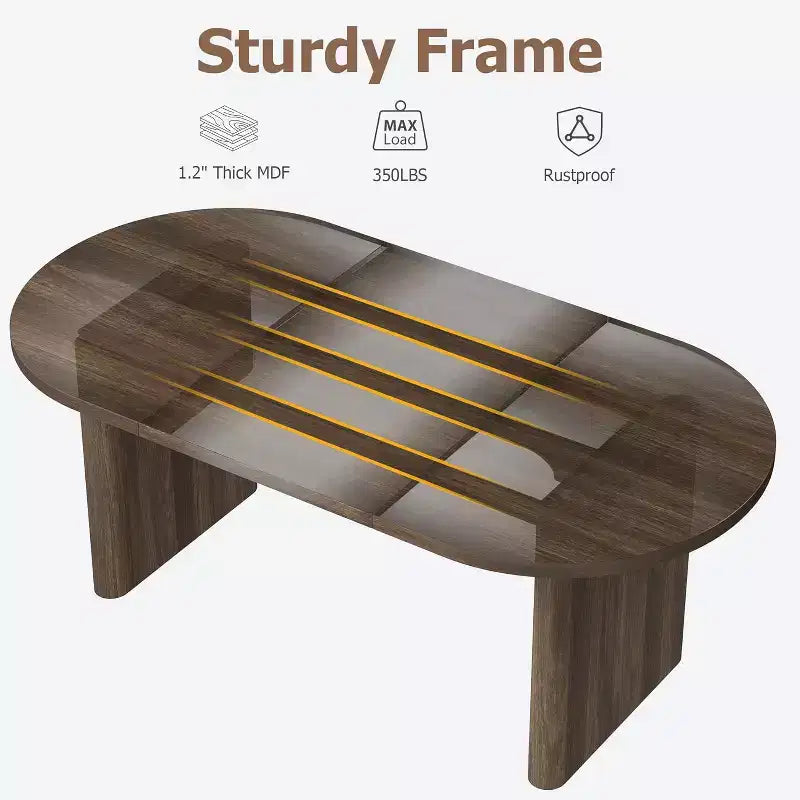 Table de salle à manger ovale noire/marron/grise/en bois, style ferme, 6 à 8 places