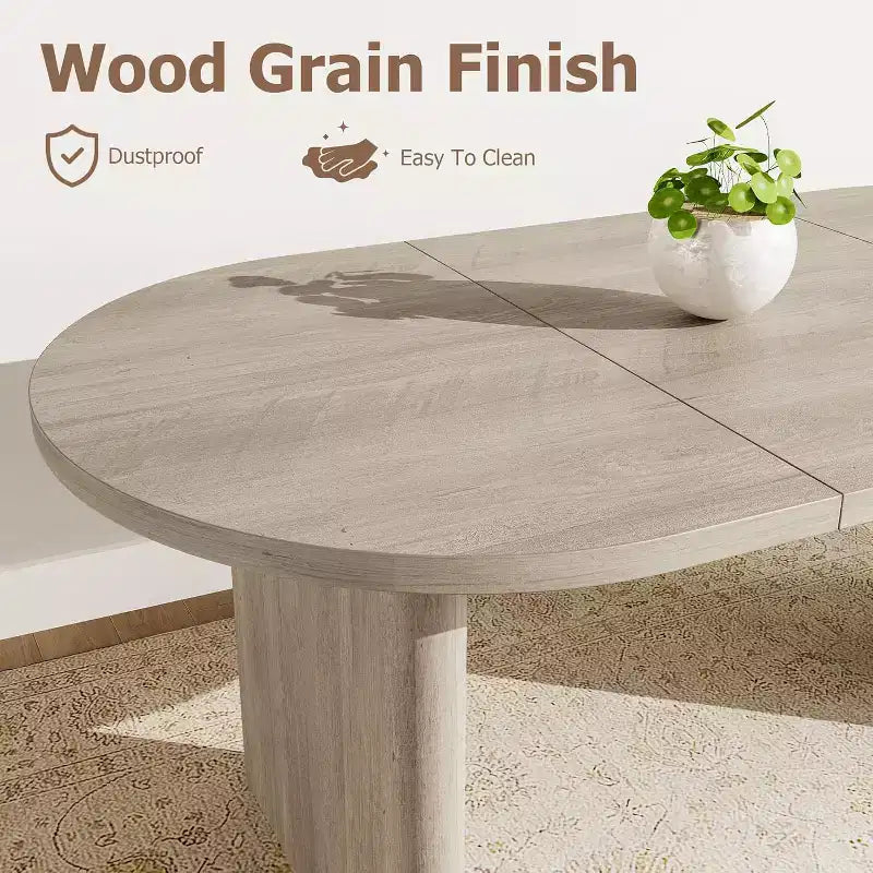 Table de salle à manger ovale noire/marron/grise/en bois, style ferme, 6 à 8 places