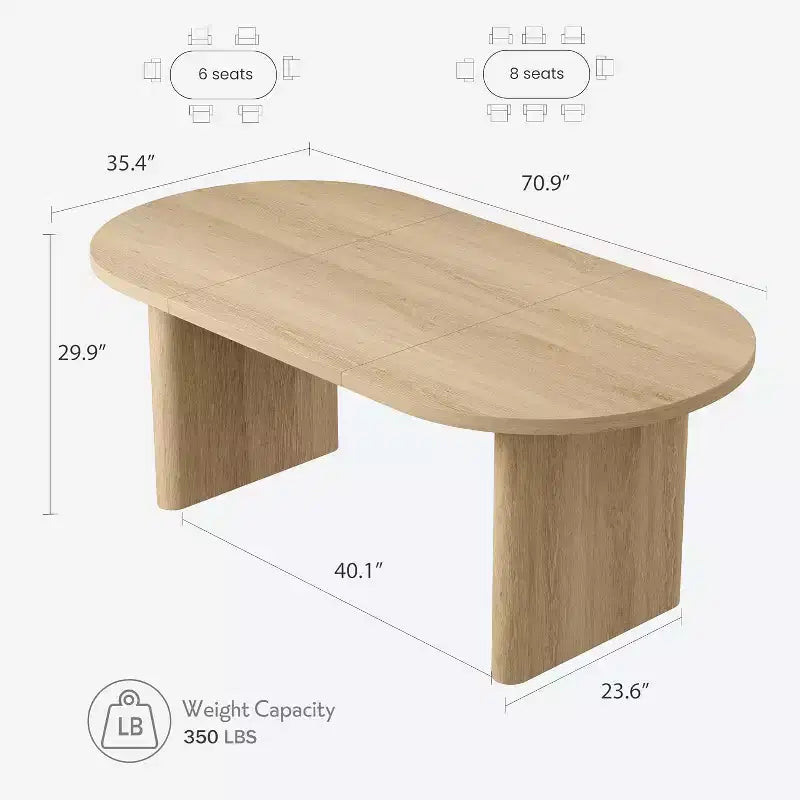 Table de salle à manger ovale noire/marron/grise/en bois, style ferme, 6 à 8 places