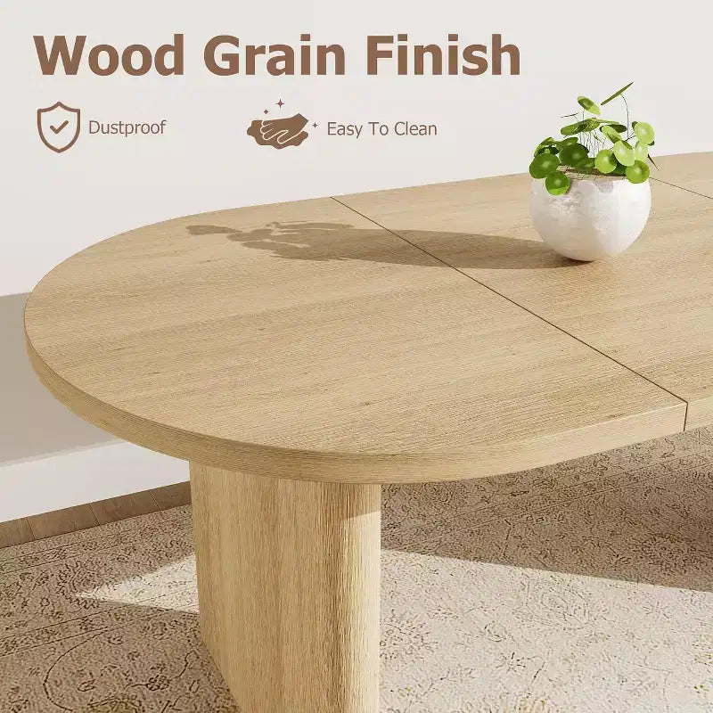 Table de salle à manger ovale noire/marron/grise/en bois, style ferme, 6 à 8 places