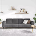 Canapé en velours côtelé gris foncé avec coussins – 4 places, sans pouf