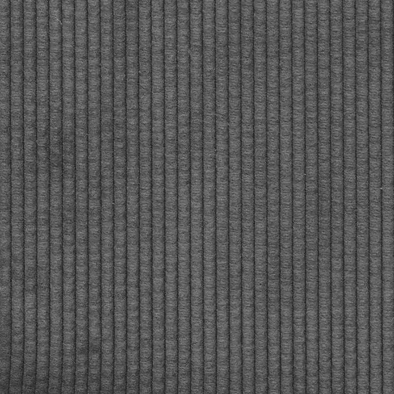 Canapé en velours côtelé gris foncé avec coussins – 4 places, sans pouf
