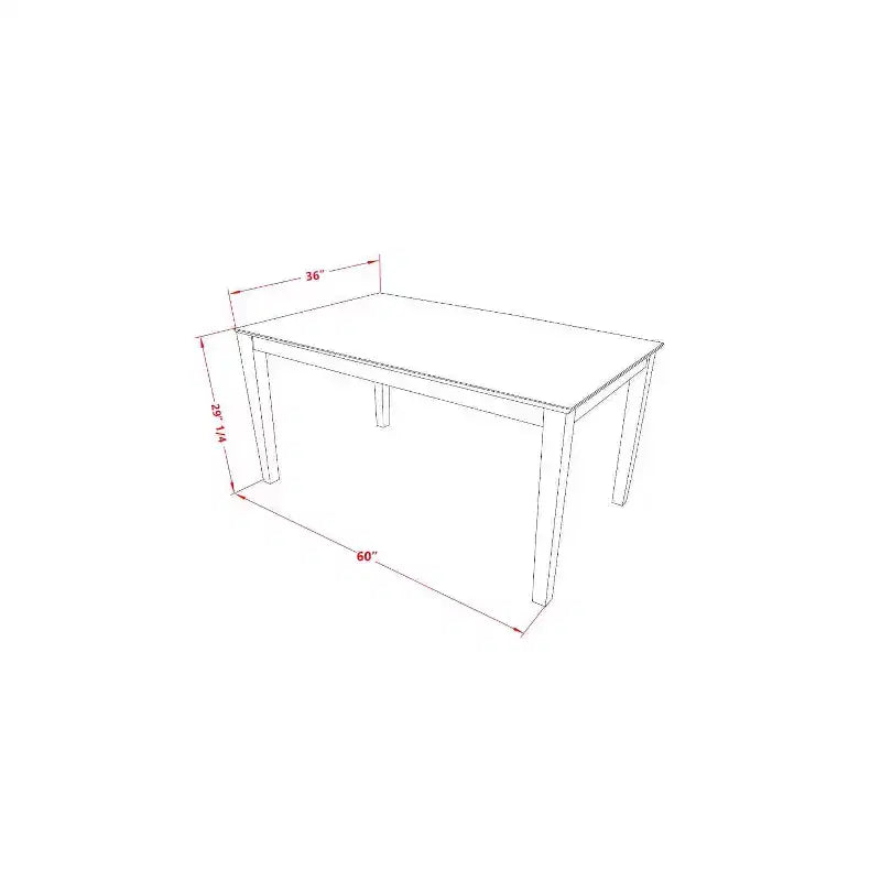 Ensemble de salle à manger rectangulaire 5 pièces en chêne naturel, 4 places