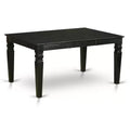 HomeStock 5-Piece Rectangle Black Finish Solid Wood Top Dining table with 4 Chairs