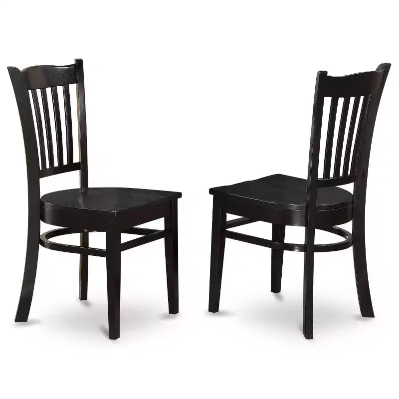 Ensemble de salle à manger rond noir pour 4 personnes, 5 pièces