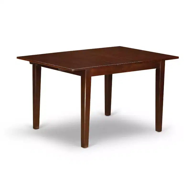 Ensemble de salle à manger rectangulaire 5 pièces en acajou avec rallonge papillon – 4 places