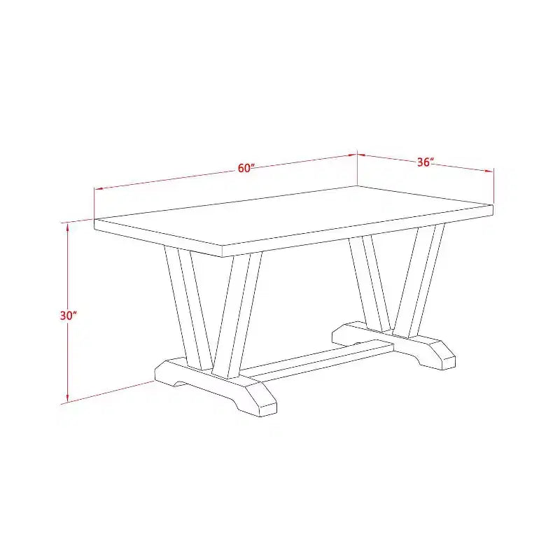 Ensemble de salle à manger rectangulaire en chêne naturel, bois et similicuir, 4 places, 5 pièces