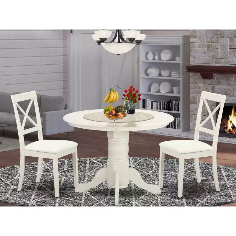 Ensemble de salle à manger extensible rectangulaire 3 pièces pour 2 personnes