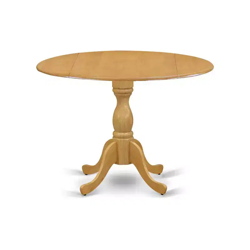 Ensemble table de salle à manger ronde extensible en chêne naturel, 4 places, 5 pièces