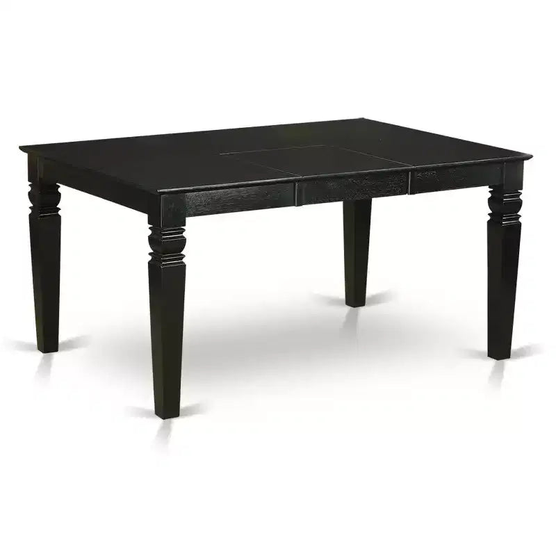 Ensemble de salle à manger en bois noir, 6 places, 7 pièces