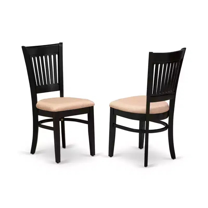 Ensemble de salle à manger en bois noir, 6 places, 7 pièces