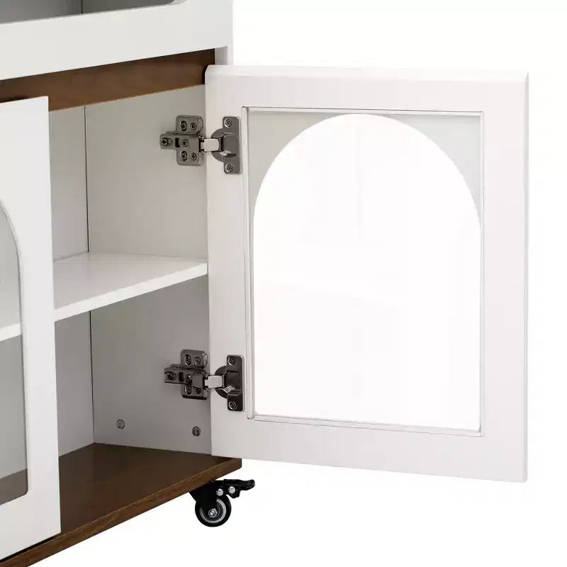 Extendable Dining Table and Rolling Kitchen Island with Drawers