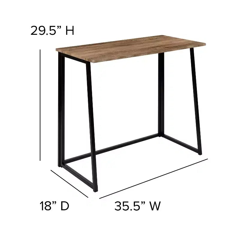 Rustic Natural Folding Computer Desk