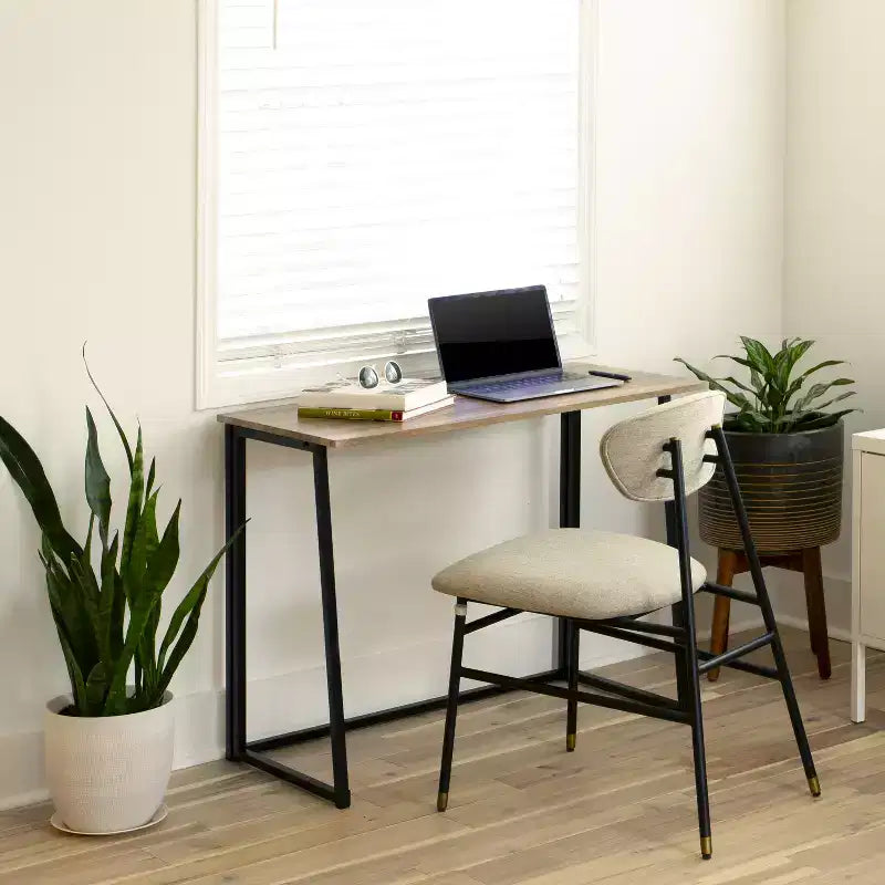 Rustic Natural Folding Computer Desk