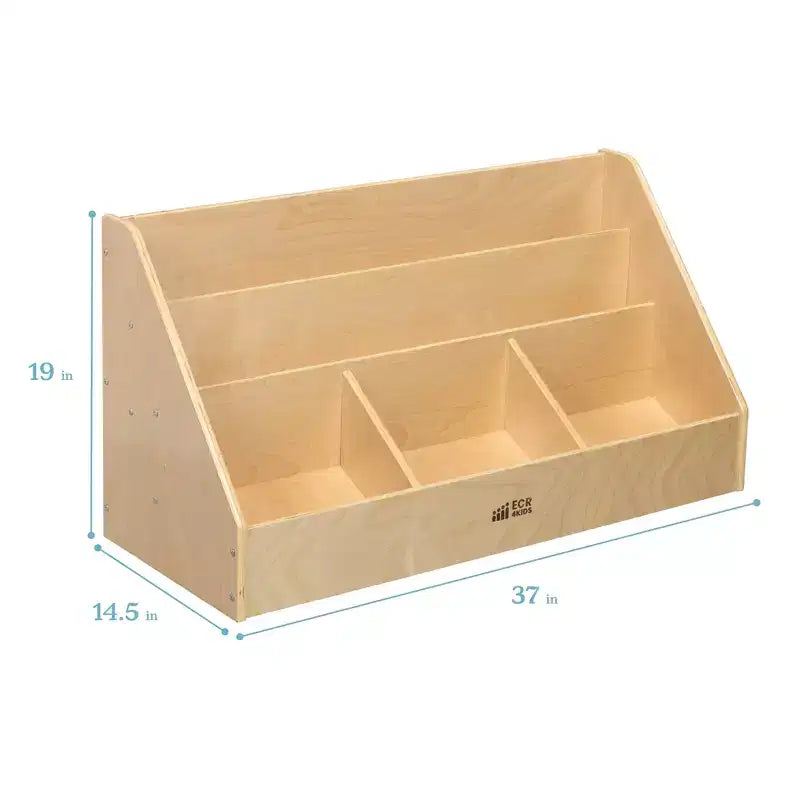 5-Compartment Easy-to-Reach Book Display with Storage