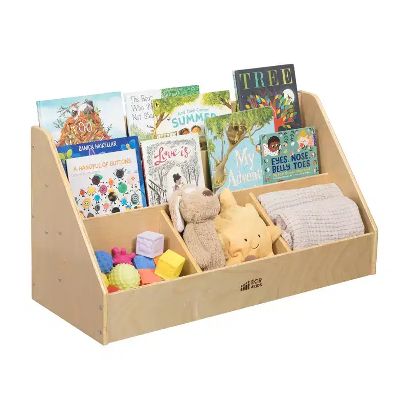 5-Compartment Easy-to-Reach Book Display with Storage