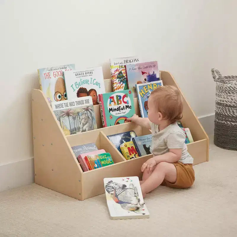 5-Compartment Easy-to-Reach Book Display with Storage