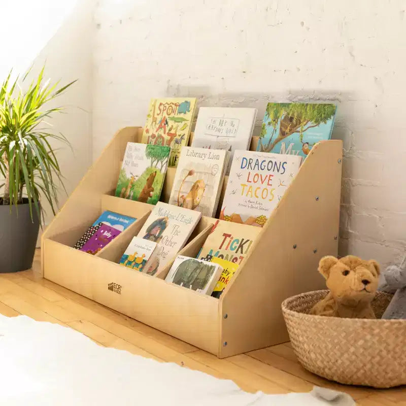 5-Compartment Easy-to-Reach Book Display with Storage