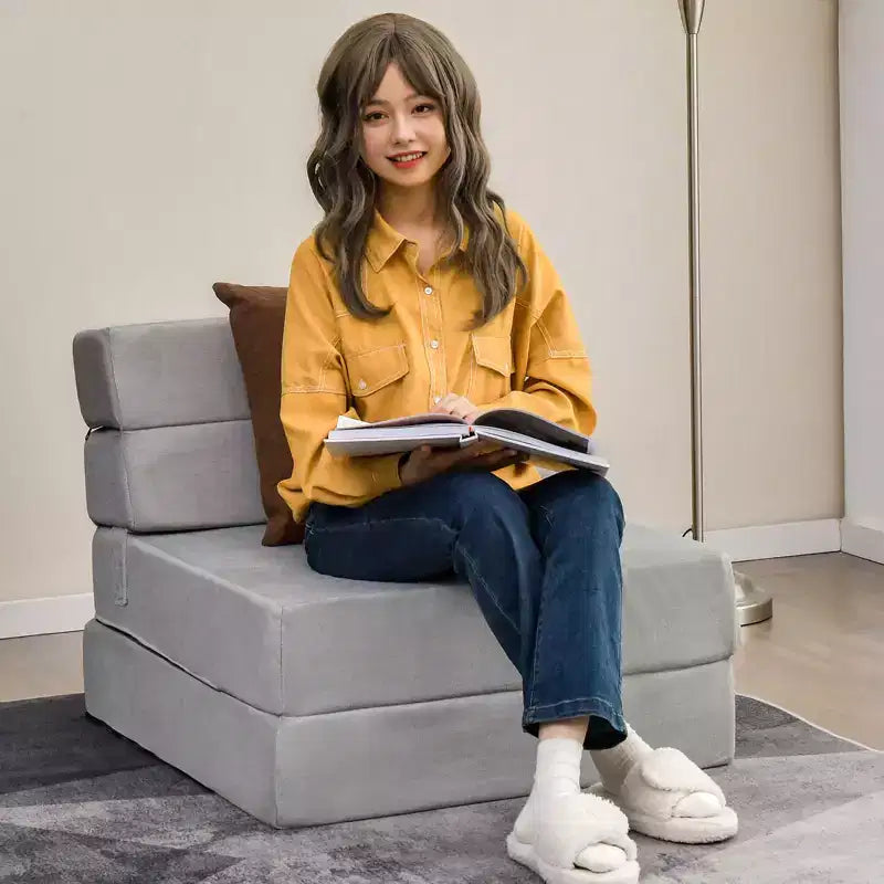 Fauteuil Convertible Pliable en Trois – Canapé-lit, Chaise Longue et Matelas de Sol en Un Seul Meuble