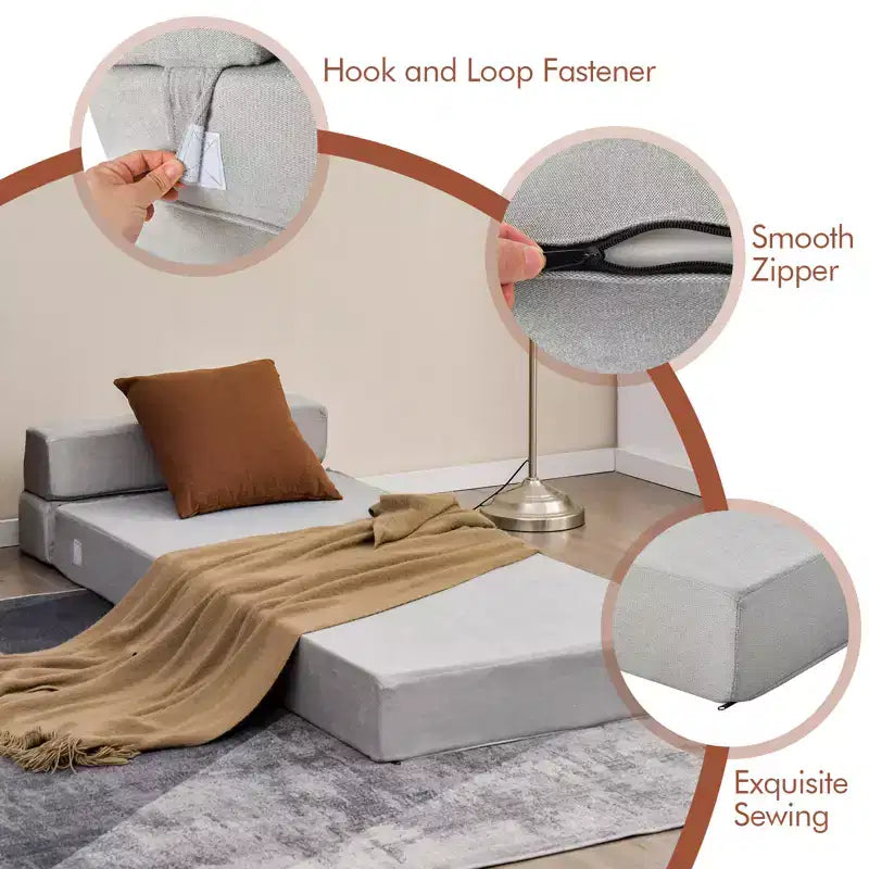 Fauteuil Convertible Pliable en Trois – Canapé-lit, Chaise Longue et Matelas de Sol en Un Seul Meuble