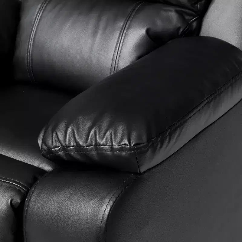 Fauteuil inclinable en similicuir PU pour enfants avec rangement dans les accoudoirs, appuie-tête et repose-pieds réglable