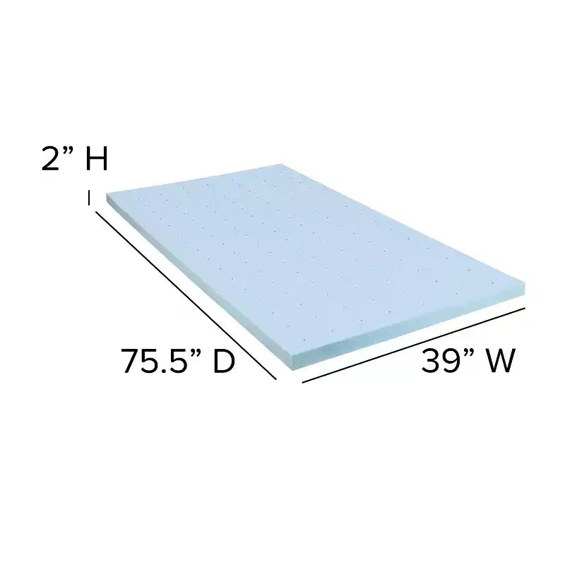 Cadre de lit plateforme en métal 14" avec matelas à ressorts ensachés 10" et surmatelas en mousse à gel rafraîchissant 2"