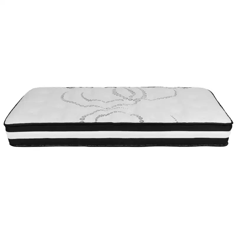 Cadre de lit plateforme en métal 14" avec matelas à ressorts ensachés 10" et surmatelas en mousse à gel rafraîchissant 2"