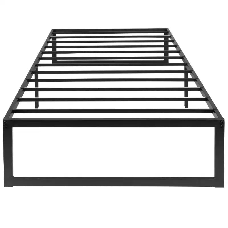 Cadre de lit plateforme en métal 14" avec matelas à ressorts ensachés 10" et surmatelas en mousse à gel rafraîchissant 2"