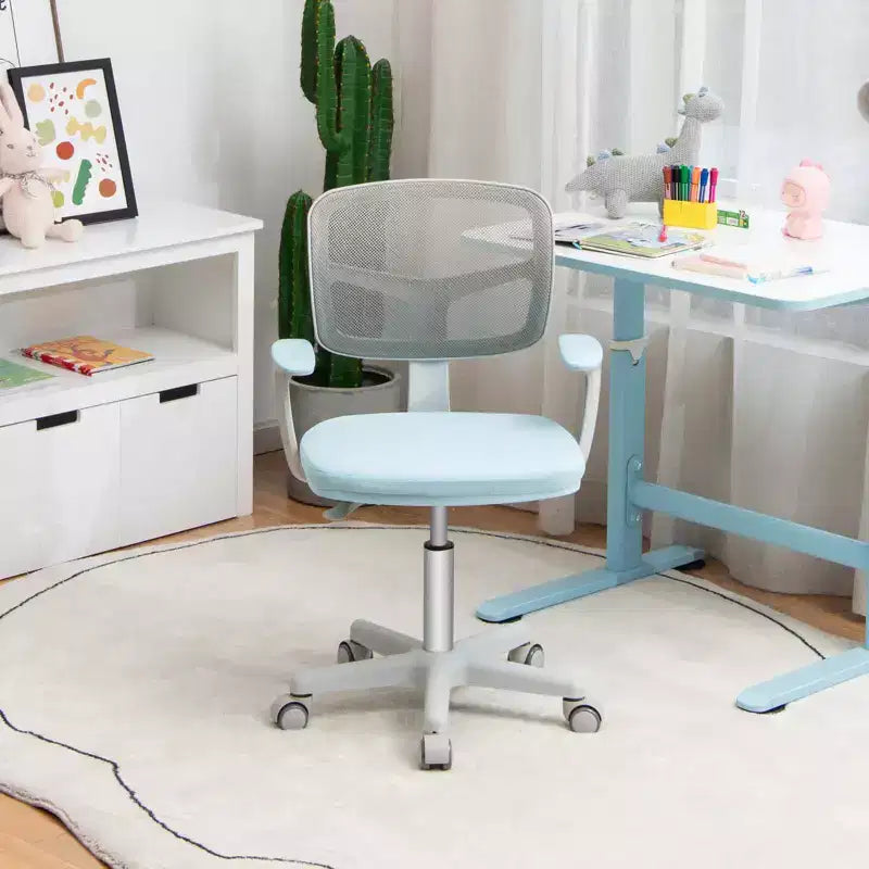 Chaise de bureau pour enfants réglable en hauteur avec roulettes autobloquantes et support lombaire