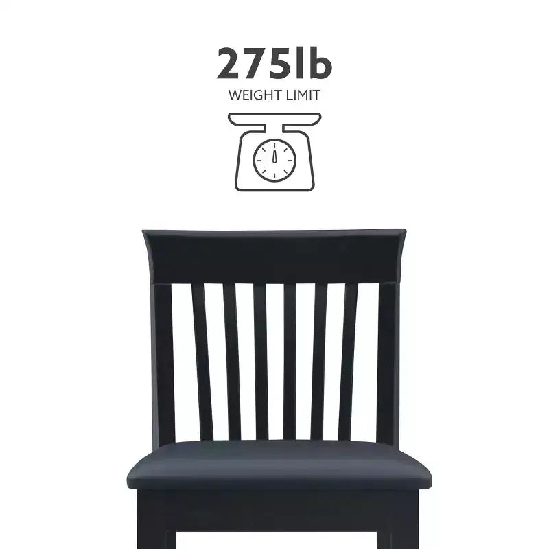 Tabouret de bar de 61 cm de hauteur de comptoir avec dossier à lattes et assise rembourrée