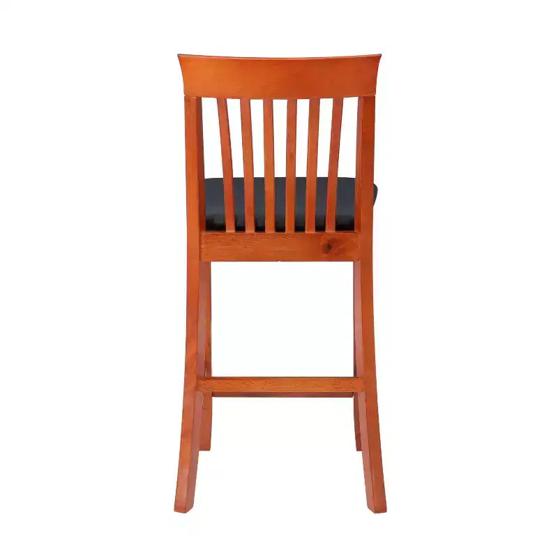 Tabouret de bar de 61 cm de hauteur de comptoir avec dossier à lattes et assise rembourrée
