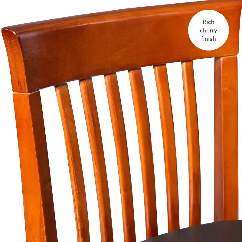 Tabouret de bar de 61 cm de hauteur de comptoir avec dossier à lattes et assise rembourrée