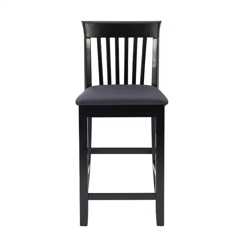 Tabouret de bar de 61 cm de hauteur de comptoir avec dossier à lattes et assise rembourrée