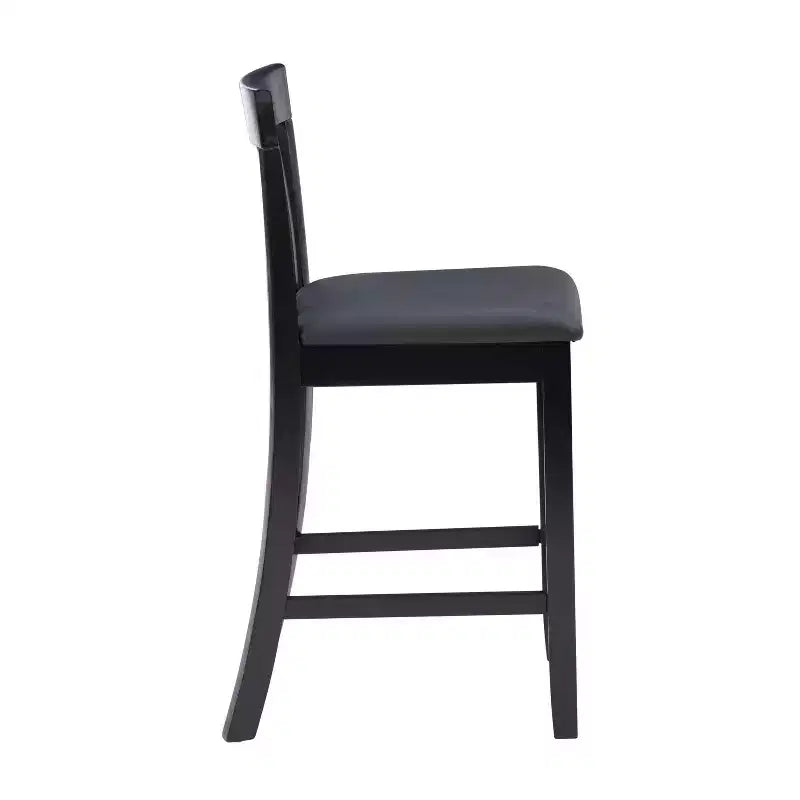Tabouret de bar de 61 cm de hauteur de comptoir avec dossier à lattes et assise rembourrée