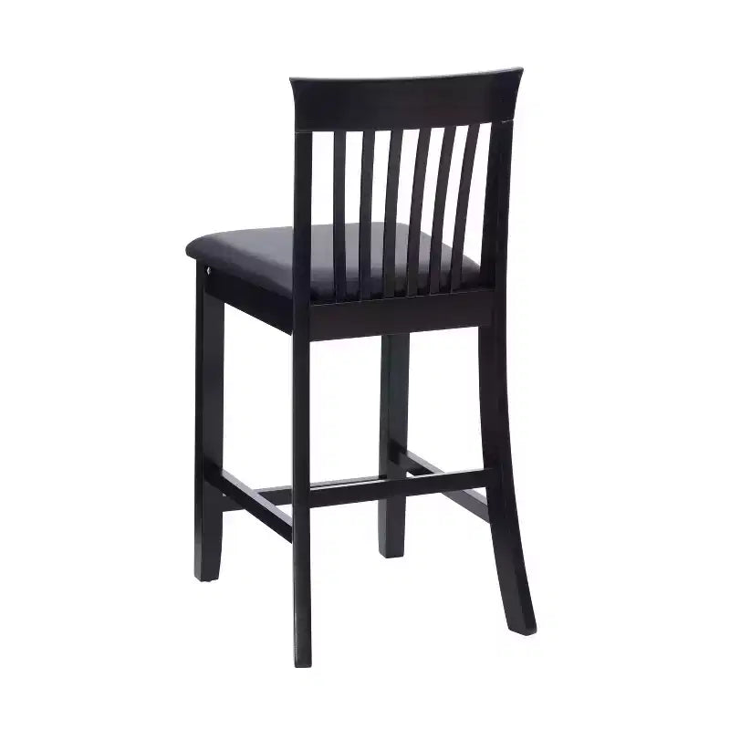 Tabouret de bar de 61 cm de hauteur de comptoir avec dossier à lattes et assise rembourrée