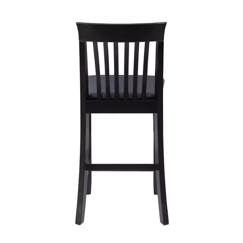 Tabouret de bar de 61 cm de hauteur de comptoir avec dossier à lattes et assise rembourrée
