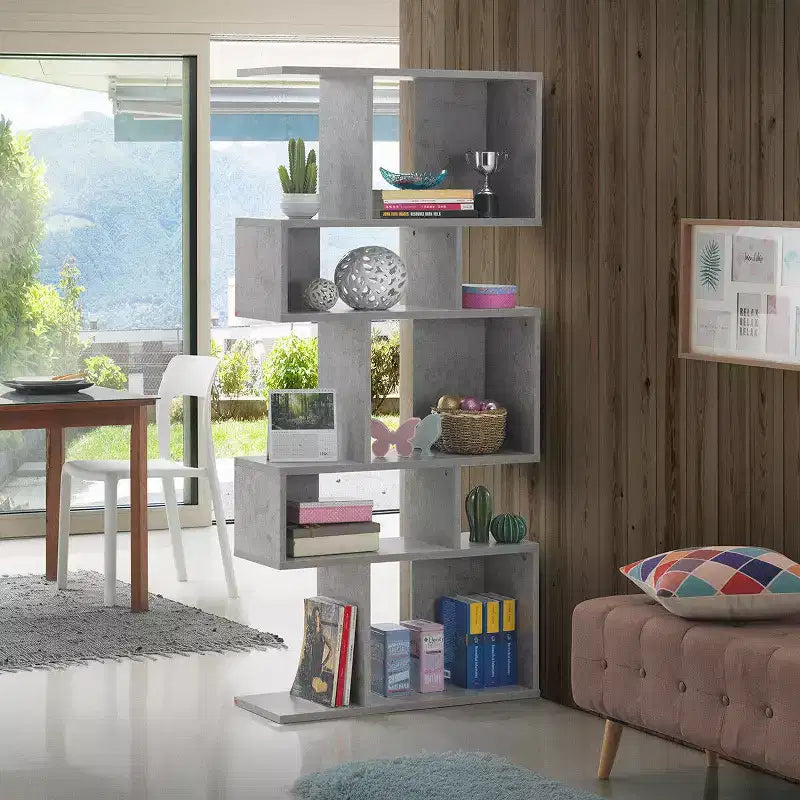Étagère d'angle échelle 5 cubes autoportante – Meuble de rangement et bibliothèque