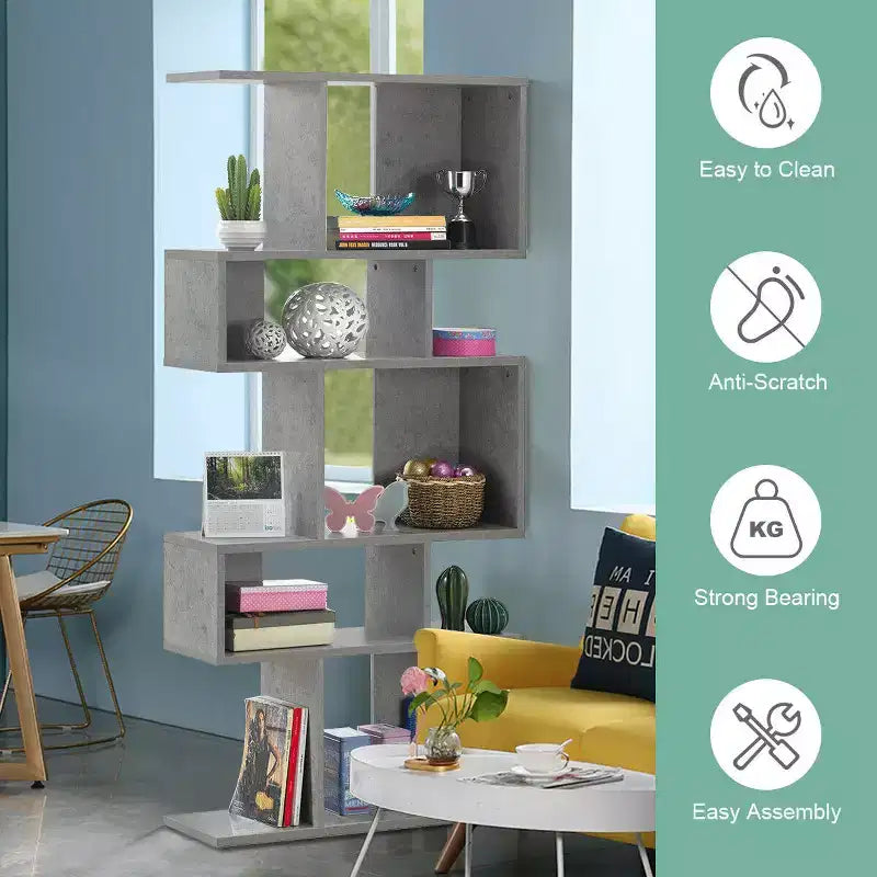 Étagère d'angle échelle 5 cubes autoportante – Meuble de rangement et bibliothèque