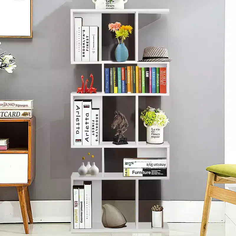 Étagère d'angle échelle 5 cubes autoportante – Meuble de rangement et bibliothèque