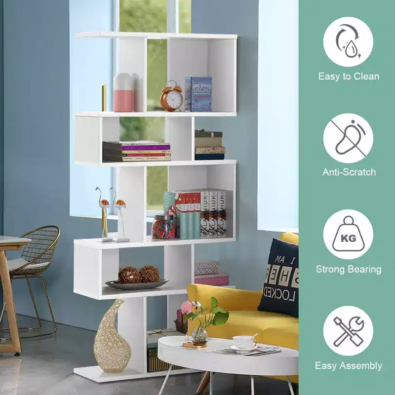 Étagère d'angle échelle 5 cubes autoportante – Meuble de rangement et bibliothèque