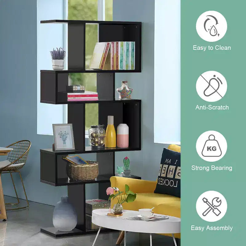 Étagère d'angle échelle 5 cubes autoportante – Meuble de rangement et bibliothèque