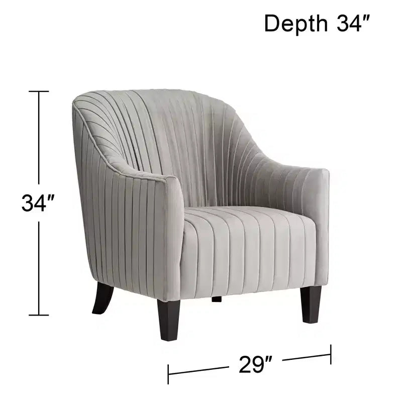 Chaise d'appoint plissée Liam Gray avec pieds noirs