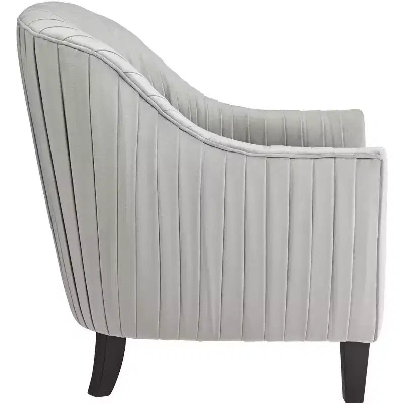 Chaise d'appoint plissée Liam Gray avec pieds noirs